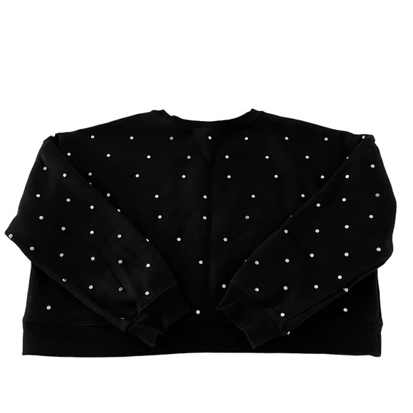Forever 21 Cropped Studded Sweatshirt Black Size Small - Picture 4 of 4